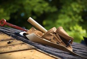 Pile of tools on a roof