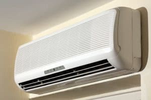 ductless mini split indoor air conditioner mounted on wall